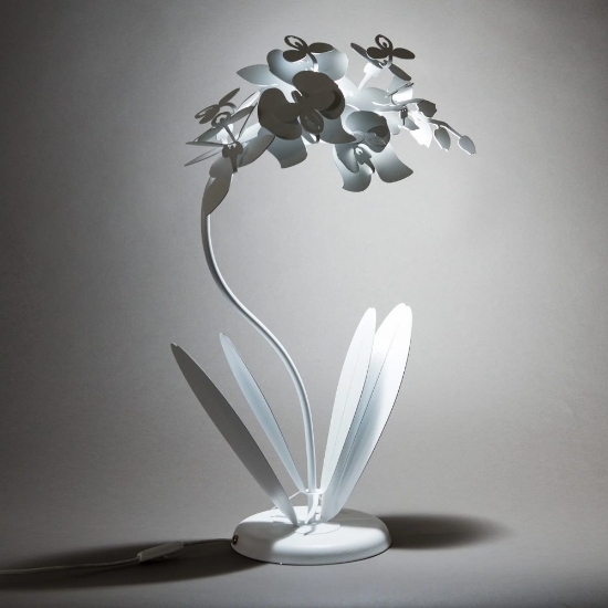 Lampada da tavolo moderna design orchidea bianca