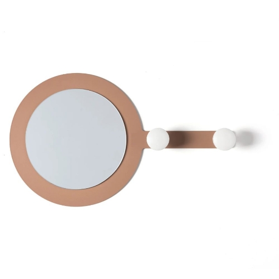 Appendiabiti da parete moderno mocha mousse con specchio