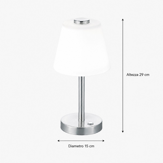 Abat jour da comodino nichel opaco vetro led 4w 3000k