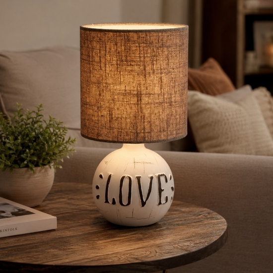 Lampada da tavolo grigia per soggiorno