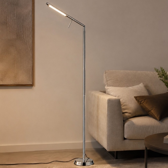 Piantana moderna nichel opaco led 6w 3000k dimmerabile