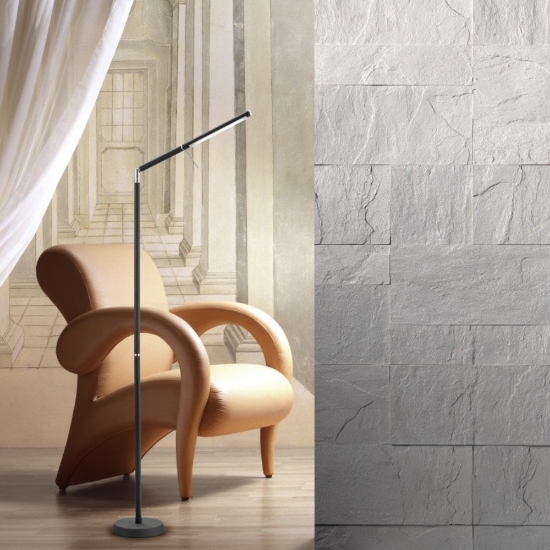 Piantana moderna nichel opaco led 6w 3000k dimmerabile