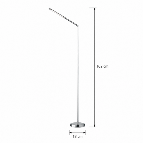 Piantana moderna nichel opaco led 6w 3000k dimmerabile