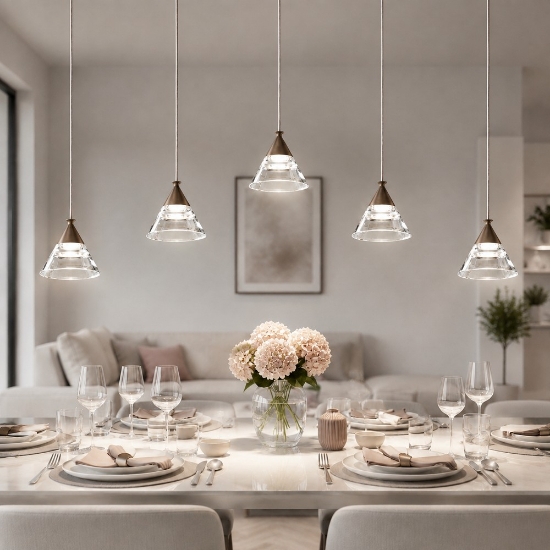 Lampadario a sospensione conico moderno ruggine led 35w cct 3000k 4000k