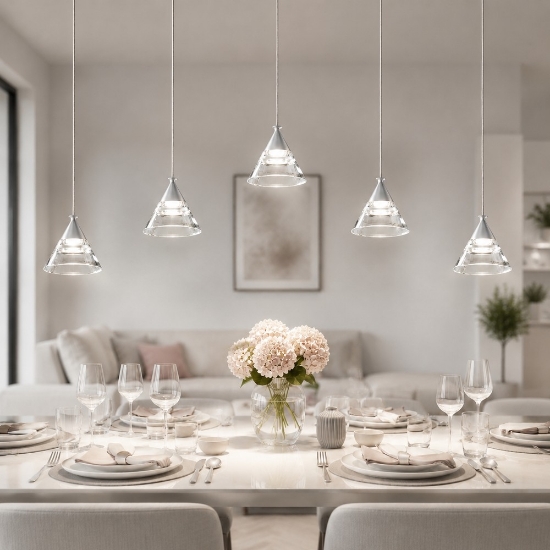 Lampadario a sospensione led 35w cct 3000k 4000k conico moderno grigio perla