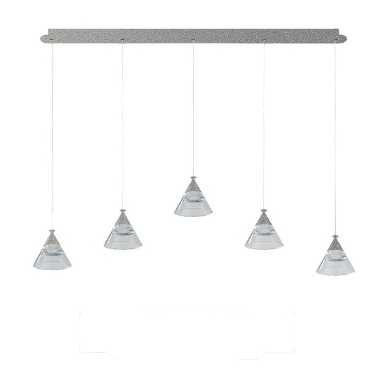 Lampadario a sospensione led 35w cct 3000k 4000k conico moderno grigio perla