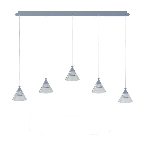 Lampadario a sospensione 5 pendenti moderno carta da zucchero led 35w cct 3000k 4000k