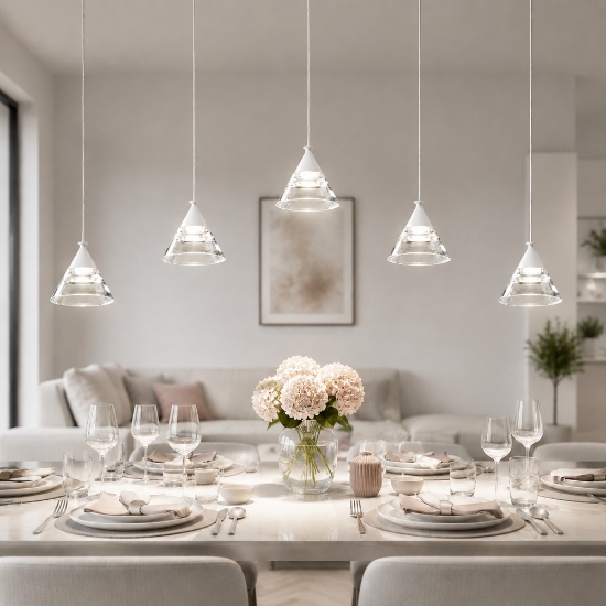 Lampadario a sospensione per soggiorno bianco led 35w cct 3000k 4000k