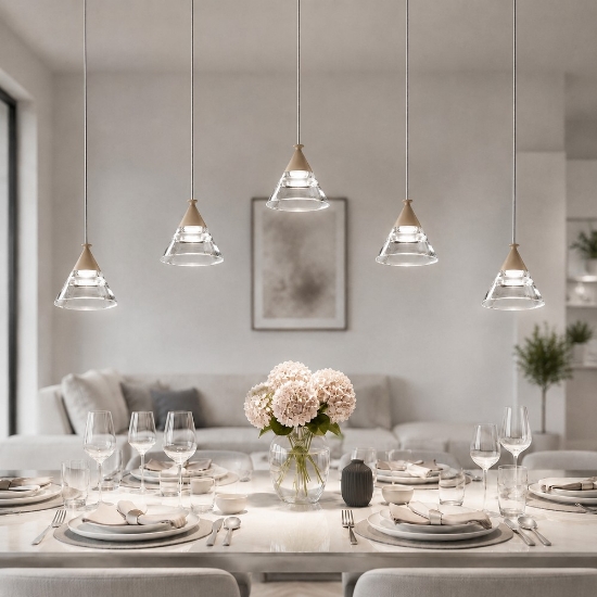 Lampadario a sospensione conico moderno sabbia bagnata led 35w cct 3000k 4000k