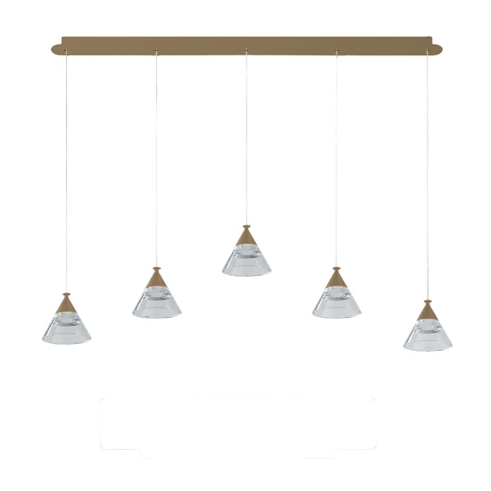 Lampadario a sospensione conico moderno sabbia bagnata led 35w cct 3000k 4000k