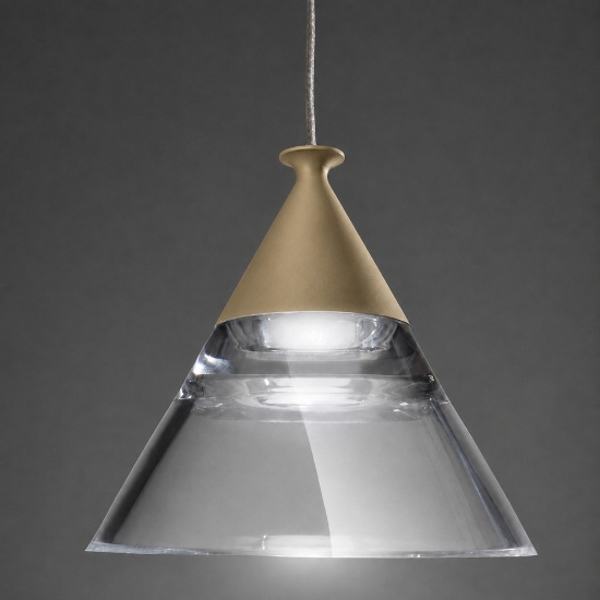 Lampadario a sospensione moderno conica sabbia led 35w cct 3000k 4000k