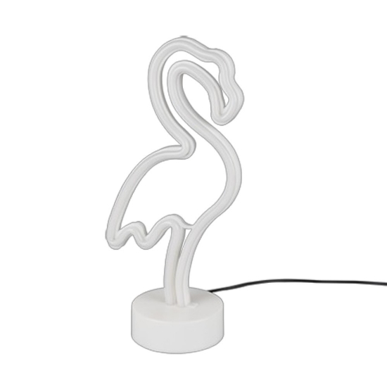 Lampada da tavolo design fenicottero rosa led
