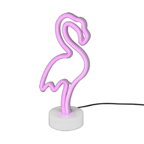 Lampada da tavolo design fenicottero rosa led