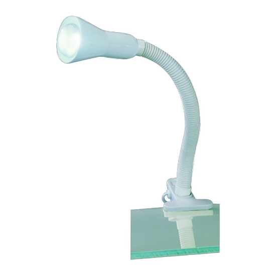 Lampada da scrivania moderna a morsetto bianca orientabile