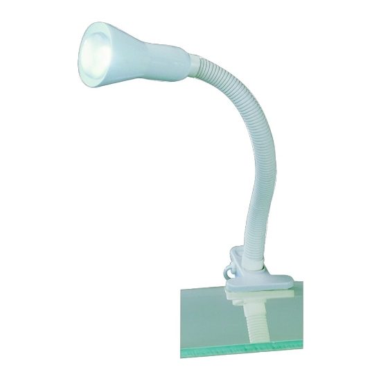 Lampada da scrivania moderna a morsetto bianca orientabile