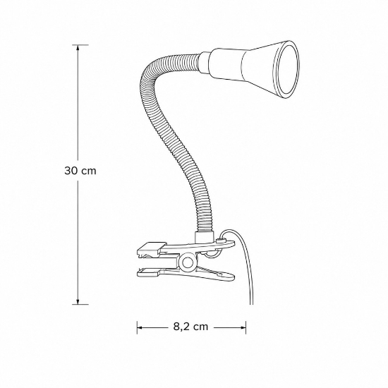 Lampada da scrivania moderna a morsetto bianca orientabile