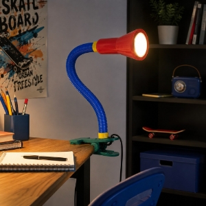 Lampada da scrivania a morsetto orientabile multicolore 3000k e14
