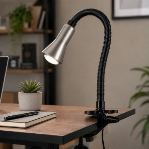 Lampada da scrivania alluminio 4w 3000k con morsetto