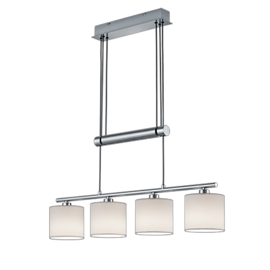 Lampadario per tavolo da pranzo bianco con 4 luci