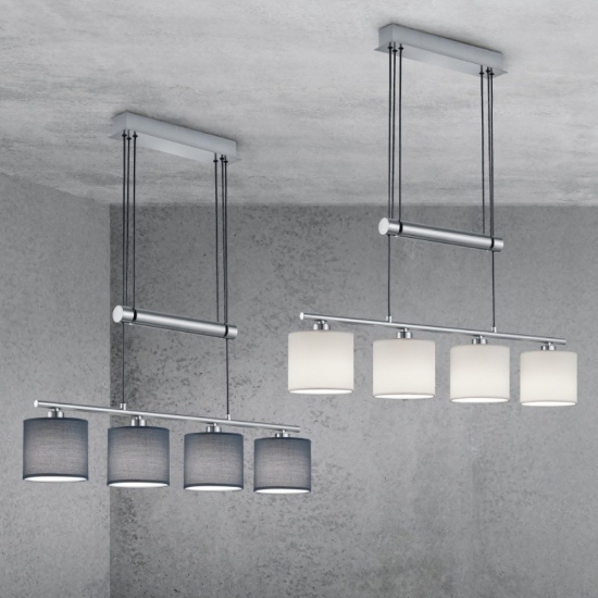 Lampadario per tavolo da pranzo bianco con 4 luci