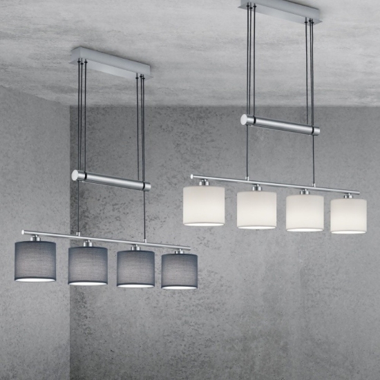 Lampadario per tavolo da pranzo a sospensione grigio con 4 luci