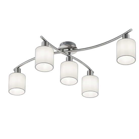 Plafoniera per soggiorno nichel opaco 75cm 5 luci