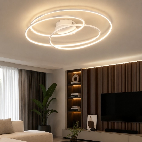 Plafoniera bianco opaco led 50w 3000k dimmerabile 80cm
