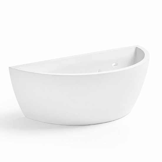 Applique da parete in gesso bianco design mezza luna