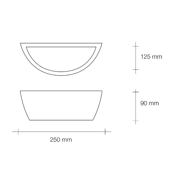 Applique da parete in gesso bianco design mezza luna