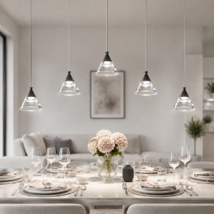 Lampadario a sospensione conico moderno antracite led 35w cct 3000k 4000k