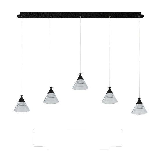 Lampadario a sospensione per soggiorno moderno nero led 35w cct 3000k 4000k