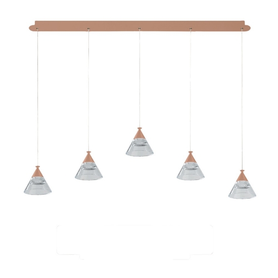 Lampadario a sospensione 5 luci moderno pesca led 35w cct 3000k 4000k