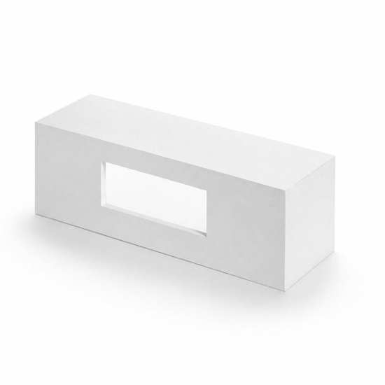 Applique lampada da parete in gesso bianco rettangolare