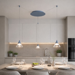 Lampadario led 21w cct 3000k 4000k 3 luci a sospensione per cucina moderno conico carta da zucchero