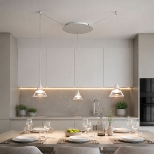 Lampadario led 21w cct 3000k 4000k 3 luci per cucina moderno a sospensione bianco