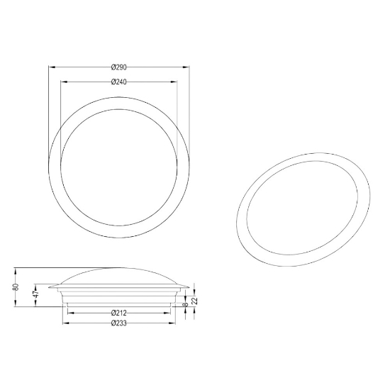 Plafoniera tonda titano led 9w 3000k 29cm