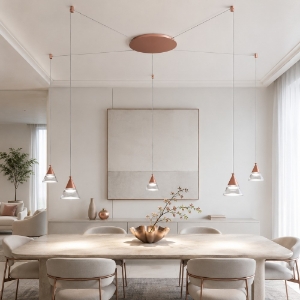 Lampadario led 35w cct 3000k 4000k 5 luci a sospensione oro rosato