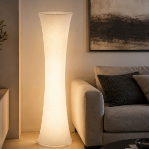 Piantana da terra contemporanea bianca h123 cm