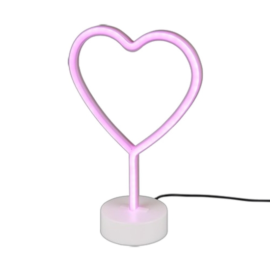 Lampada da tavolo per cameretta cuore bianca led 1.8w