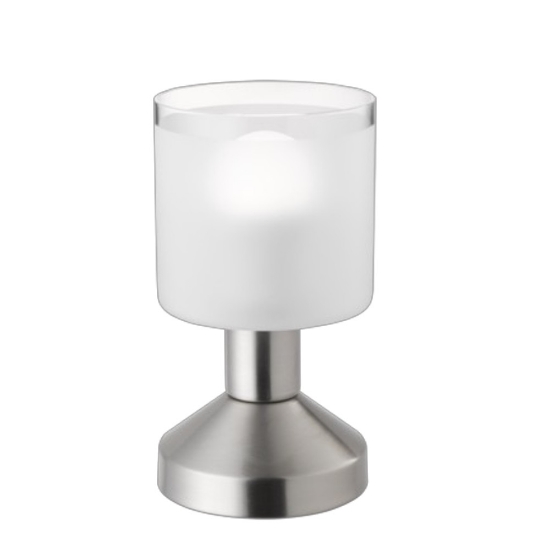 Lampada da tavolo nichel opaco vetro per salotto