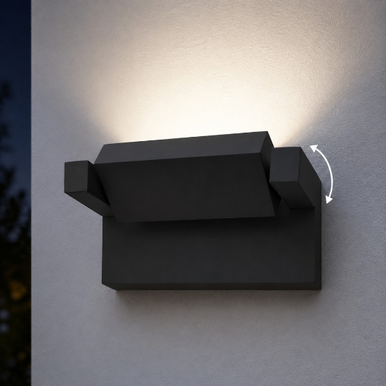 Applique antracite da esterno led 20w cct 3000k 4000k ip65 orientabile