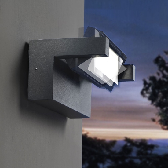 Applique antracite da esterno led 20w cct 3000k 4000k ip65 orientabile