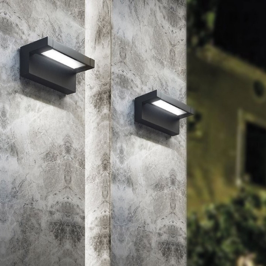 Applique antracite da esterno led 20w cct 3000k 4000k ip65 orientabile