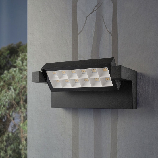 Applique antracite da esterno led 20w cct 3000k 4000k ip65 orientabile