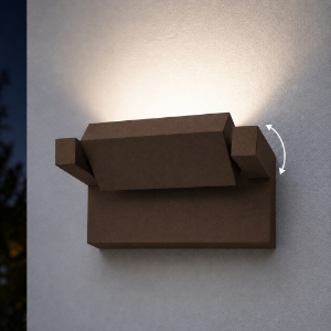 Applique led 20w cct 3000k 4000k ip65 orientabile moderna da esterno ruggine