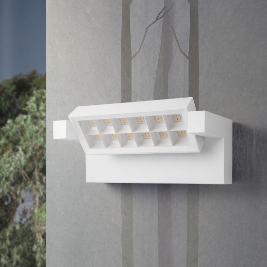 Applique led 20w cct 3000k 4000k orientabile moderna da esterno bianca ip65