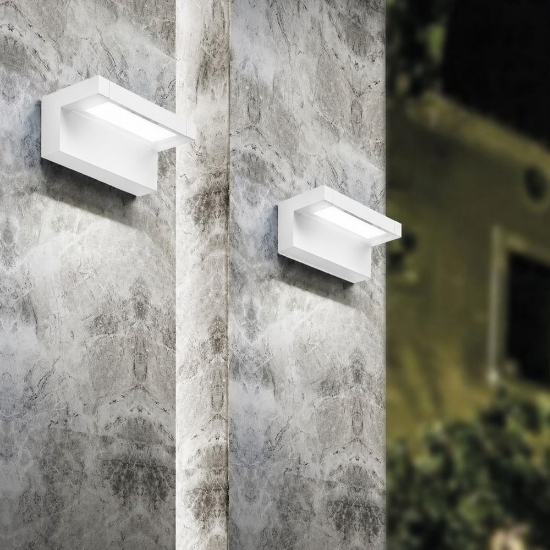 Applique led 20w cct 3000k 4000k orientabile moderna da esterno bianca ip65