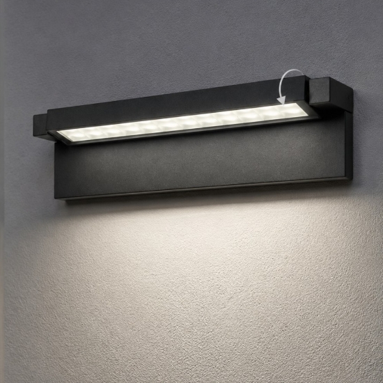 Applique moderna rettangolare antracite da esterno led 36w cct 3000k 4000k ip65