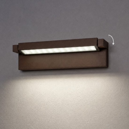 Applique led 36w cct 3000k 4000k ip65 orientabile moderna da esterno ruggine