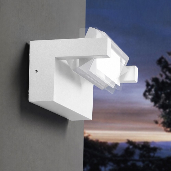 Applique da esterno led 36w cct 3000k 4000k ip65 moderna rettangolare bianca